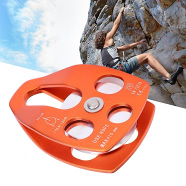 Single Sheave, Pulley, Reliable High Durability Quality-manufactured Pulley for Mountain Whatever Requires Block and Tackle System Ski Patrol Tower Work Orange