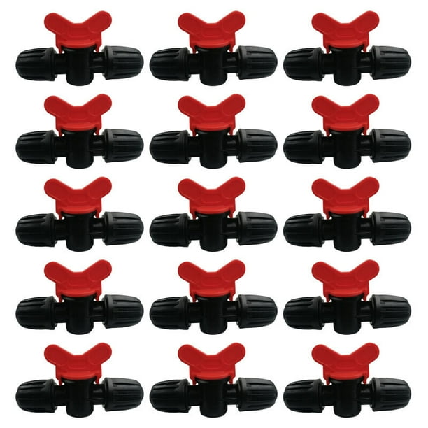 20 Piezas Válvula de Interruptor de Riego por Goteo Tubo de Riego de PE Accesorios de Bloqueo de 16 Mm Válvulas de Púas Conectores de Manguera Válvula de Púas Jardín - Detener/Activar Flujo de Agua