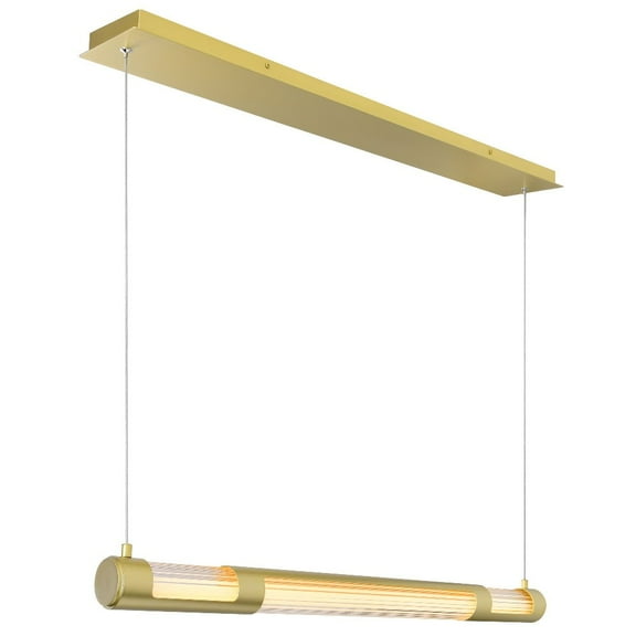 CWL Lighting Neva 3-124.5" 1-Light Glass LED Integrated Chandelier in Satin Gold