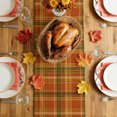 thumbnail image 5 of Plaid Fall Table Runner - 60 Inch Long Thanksgiving Orange Brown Autumn Farmhouse Harvest Cotton and Linen Blended Dress Scarves Farmhouse Table Runner for Kitchen Dining, Coffee Table, 13" x 60", 5 of 8