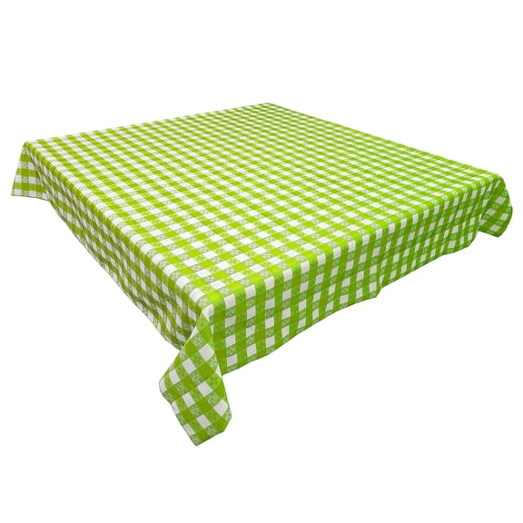 Poplin Tavern Gingham Checkered Polyester Tablecloth Lime Green