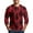 Vermilion, variant on Domuza Halloween Shirts for Men Funny Horror Print 3/4 Length Sleeve Raglan Henley Shirts Casual Relaxed Fit Button Down T Shirt for Halloween Party Deep Red L