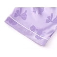 thumbnail image 6 of Topgal Little & Big Girls Soft Jacquard Satin Pajamas Coat Style Button-up Short Sleeves Kid Jammie Silky Bow Sleepwear Size 10, 6 of 7
