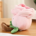thumbnail image 6 of Simulated Rose Plush Toy, Soft Fuzzy Flower Stuffed Animal With Cute Smiling Face Green Leaves Brown Legs, For Office Desk Decor Home Shelf Accent Bedroom Nightstand Ornament, 6 of 6