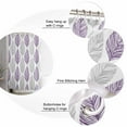 thumbnail image 3 of Grey and Shower Curtain, 60" x 72", Purple Olive Leaf Texture Watercolor Waterproof Bathroom Curtain Washable Shower Curtain Set with 12 Hooks, 3 of 6