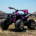 thumbnail image 3 of 24 Volt ATV for Kids, Joyracer 4 Wheeler for Kids, 4WD Power Car Wheels with 800W Motor, Bluetooth/MP3, Horn, Music, LED for Big Kids Gift, Pink, 3 of 9