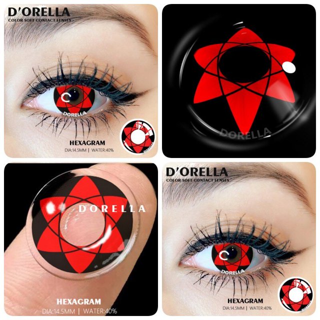 Lentes de contacto coloridos para Halloween, lentes de Ojos de Anime, Cosplay, multicolor, rojo, 2 piezas