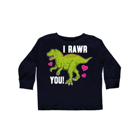 

Inktastic I Rawr You Tyrannosaurs with Hearts Gift Toddler Boy or Toddler Girl Long Sleeve T-Shirt