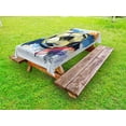 thumbnail image 1 of Soccer Outdoor Tablecloth, Spherical Soccer Ball Illustration with Colorful Distressed Details in Motion Art, Decorative Washable Fabric Picnic Tablecloth, 58 X 104 Inches, Multicolor, by Ambesonne, 1 of 2