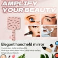 thumbnail image 3 of RAGUPEL Hand Mirrors with Handle,Square Shape Mirror 7.5"*3.9"*0.4" Small Mirror,Eyelash Print Handheld Mirror,Pink, 3 of 7