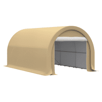 16'x10' Carport Heavy Duty Portable Garage Tent with Zipper Door - Anti-UV PE Canopy Cover for Car, Truck, Boat, RV - Outdoor Storage Shelter