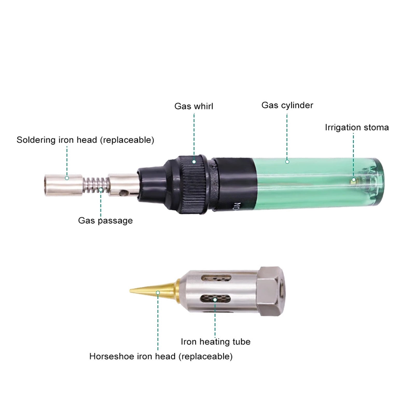 1300 Butane 4 IN 1 Portable Gas Soldering Iron Gas Blow Torch Gun Wireless Heating Tool Blow Pen Torch Welding Tools ,Precise Temperature Adjustment