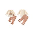 thumbnail image 2 of RUINIXCW Girl Fall Outfits Letter Embroidery Long Sleeve Tops Plaid Flare Pants, 2 of 8
