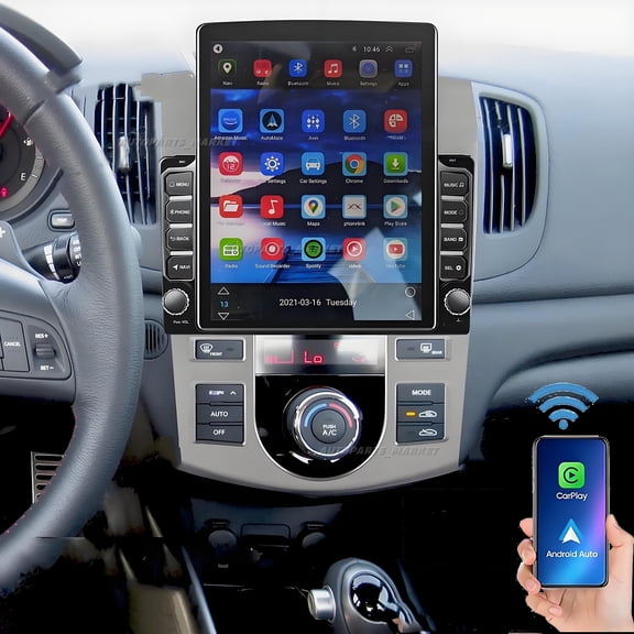 Eforcase Car Radio Stereo for Ford F150 2009 2010 2011 2012 with Wireless Carplay/Android Auto, 9.7 inch Touchscreen wifi/GPS Navigation/Bluetooth/SWC/FM/RDS Radio/Backup Camera