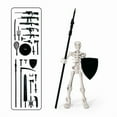 thumbnail image 5 of Cheapark T13 Skeleton Action Figure, Movable Articulated Human Skeleton, Action Figure Wearing Multiple Sets Of Weapons, Can Be Painted, Suitable For Halloween Desktop Decorations, 5 of 7