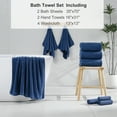 thumbnail image 6 of Beartech 8 Piece Microfiber Bath Towel Set ,2 Oversized Bath Sheet,2 Hand Towels,4 Washcloths, Extra Large, Soft & Less Lint Bathroom Towels Highly Absorbent Quick Dry Towels-Navy Blue, 6 of 8