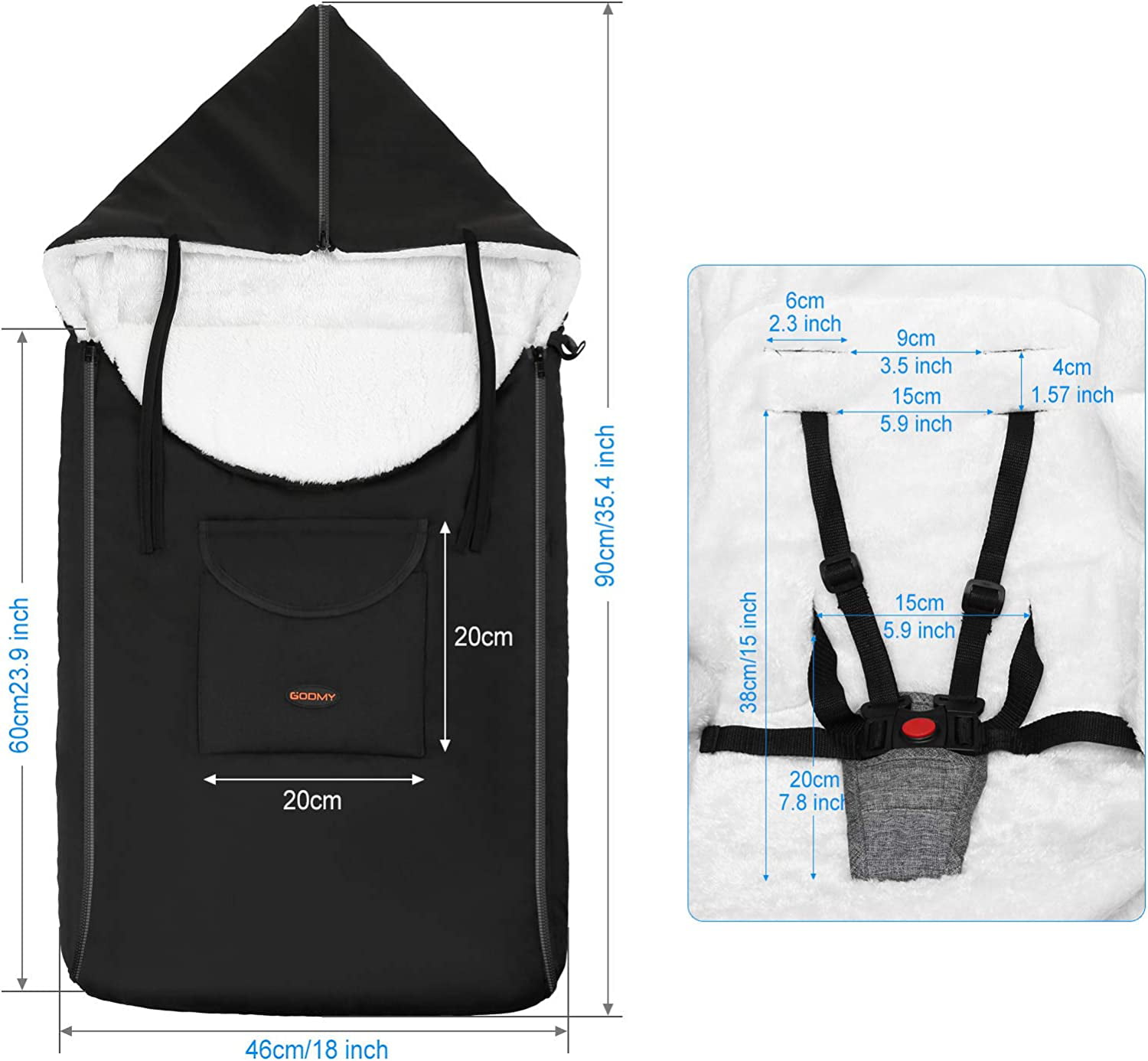 Bestgoods Universal Stroller Sleeping Bag, Multifunction Baby Footmuff  Stroller Blanket, Waterproof and Windproof Winter Outdoor Wearable Sleeping  Bag(Without Stroller) 