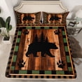 thumbnail image 2 of Homewish Farmhouse Bear Animal Twin Sheet Sets for Men, Black Brown Buffalo Plaid Twin Fitted Sheet, Western Lodge Cabin Flat Sheet, Super Cozy Room Decor, 3pcs, 2 of 7