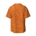 thumbnail image 2 of Xecao offers the Orange Glitter for Men's Casual Short-sleeved Shirt, a button-up collared shirt with a pocket, perfect for beach vacations and yacht travel in the Large size., 2 of 7