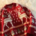 thumbnail image 1 of Suéter de cuello alto de alce de Navidad para mujer, traje de pareja engrosado de invierno, suéter versátil de estilo perezoso de moda Ins, gran oferta, 1 of 5
