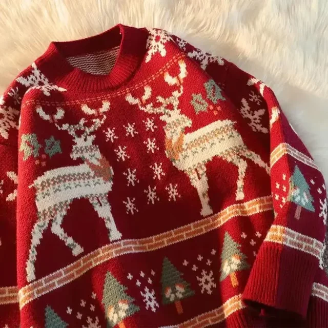Suéter de cuello alto de alce de Navidad para mujer, traje de pareja engrosado de invierno, suéter versátil de estilo perezoso de moda Ins, gran oferta