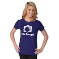 thumbnail image 4 of Oh Snap Camera Snapshot Cute Hobby Womens Slim Fit Graphic Tee Brisco Brands M, 4 of 5