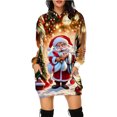 thumbnail image 1 of Otoño nueva ropa europea y americana vestido sudadera de manga larga falda con capucha con estampado de alces de Navidad, 1 of 5