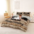 thumbnail image 3 of Catabedysis Rustic Camping Adventure Bedding,Camper Silhouette Print Duvet Cover Full For Boys,Multicolor,Light Gray Reversible,3-Piece,1 Duvet Cover and 2 Pillowcases, 3 of 6