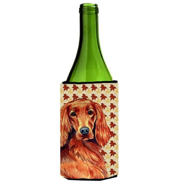 Irish Setter Fall Leaves Portrait Wine Bottle Hugger - 24 oz.