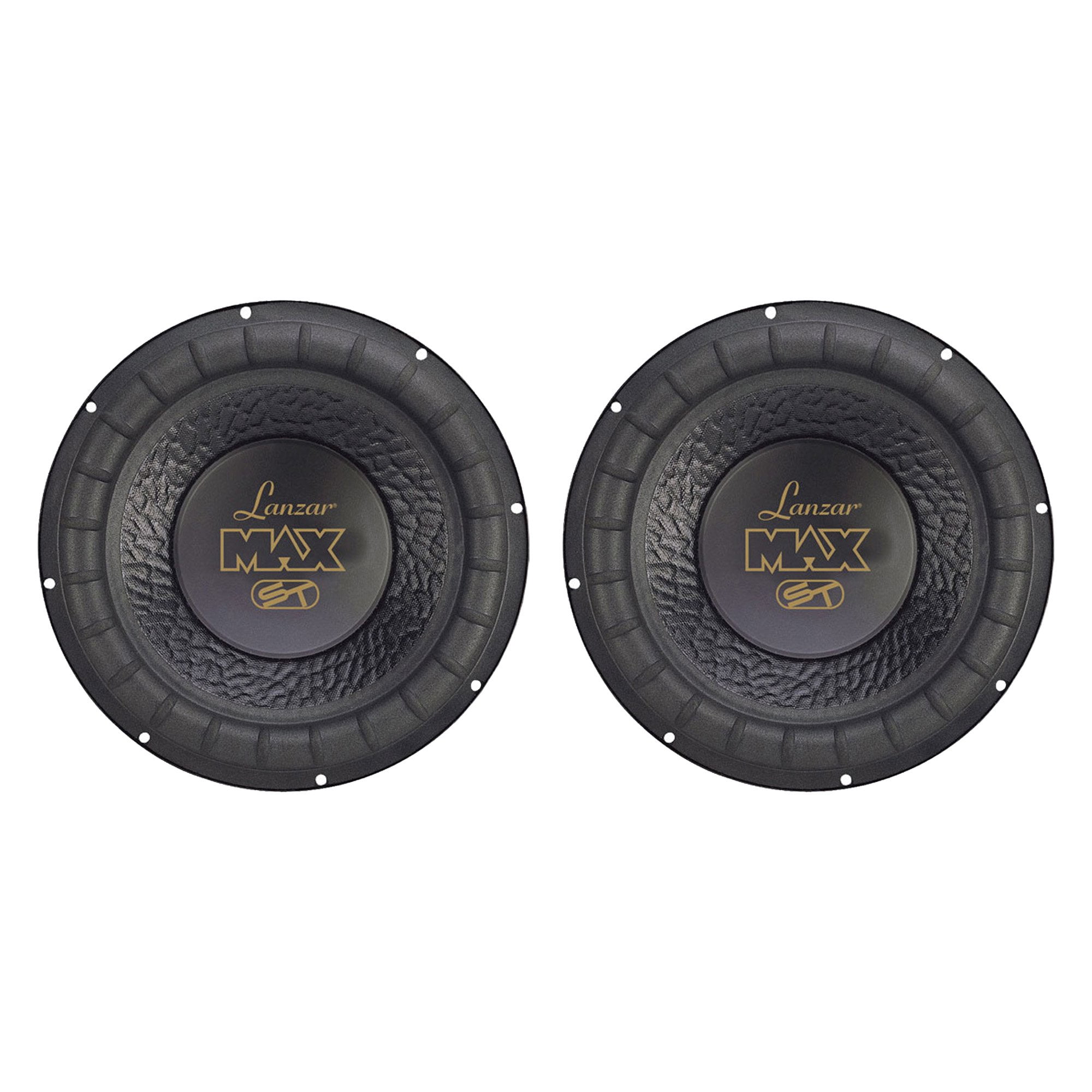 Lanzar MAX12 12 Inch 1000 Watt 4 Ohm Car Audio Power Subwoofer, 2 Pack