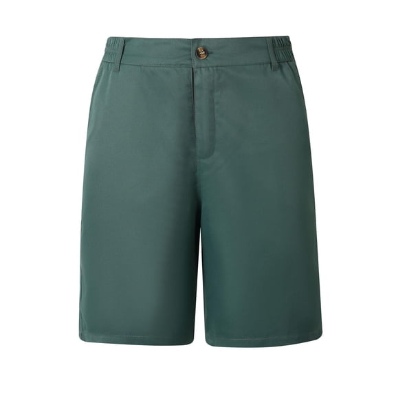 WRKEKC Summer Shorts for Men Solid Color Casual Elastic Waist Button Zipper Pocket Shorts with Relaxed Fit and Lightweight Fabric