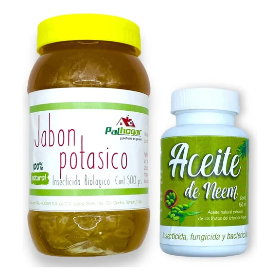 Combo Aceite De Neem 150ml +jabon Potasico 500gr Insecticida