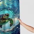 thumbnail image 3 of Orinice  Sea Turtle Shower Curtain Funny Marine Life Ocean Surfing Wave Humorous Animal Bathroom Decor Polyester Curtains Set with Hook  36x72, 3 of 7