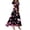 Dark Purple, variant on Women's Plus Size Hawaii Dresses Short Sleeve V-neck Long Floral Dresses Flower Print Ruffle Flowing Beach Vacation Dress