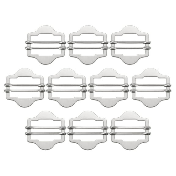 Uxcell 1 Inch Vest Buckles, 10 Pcs Metal Slide Adjuster Clasp for Suit Belt Bags Cloth, Silver