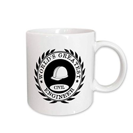

3dRose Worlds Greatest Civil Engineer award. Fun job pride work gifts - black Ceramic Mug 15-ounce