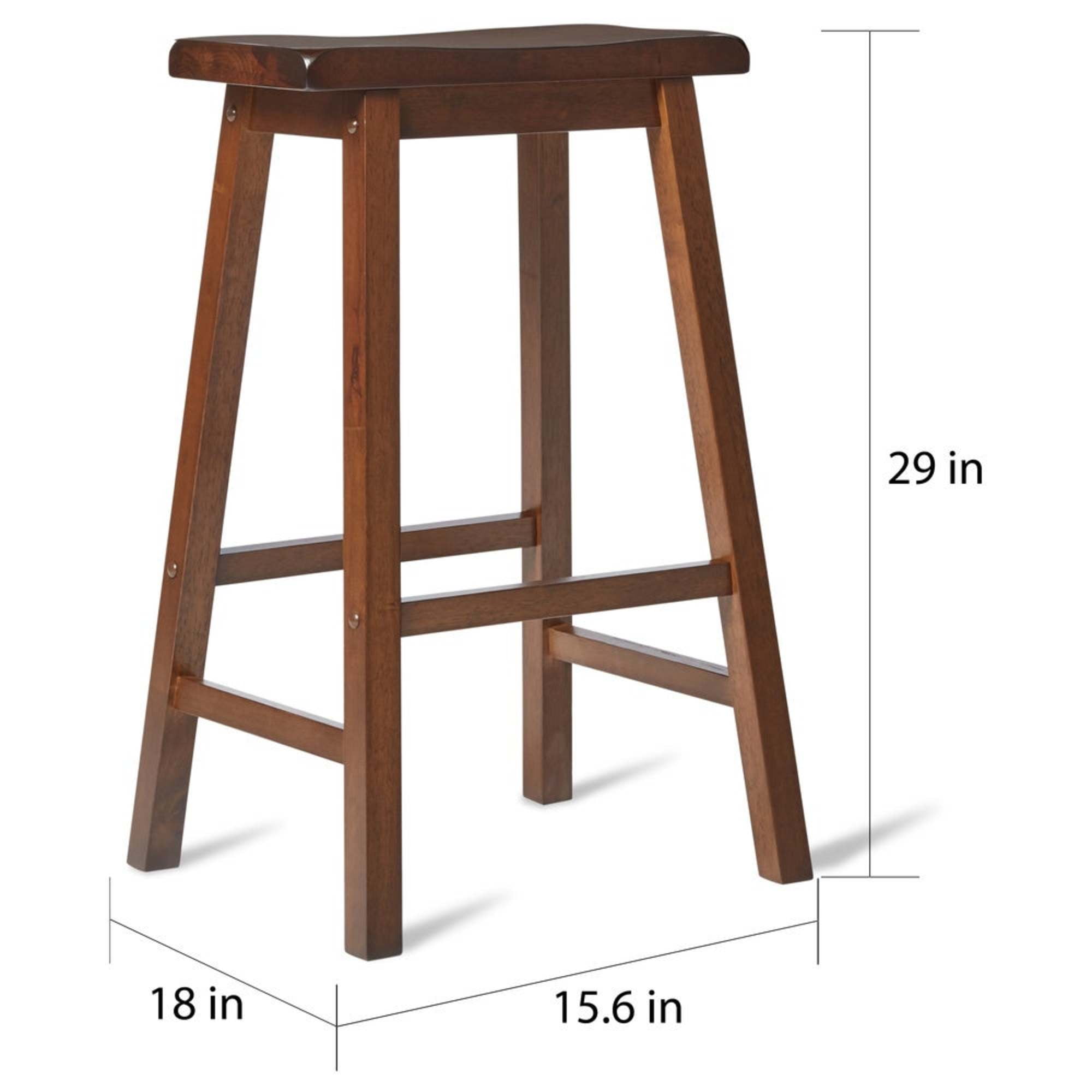 Weston Home Ashby Saddle Seat 29-inch Bar Height Backless Stools, Set of 2, Oak