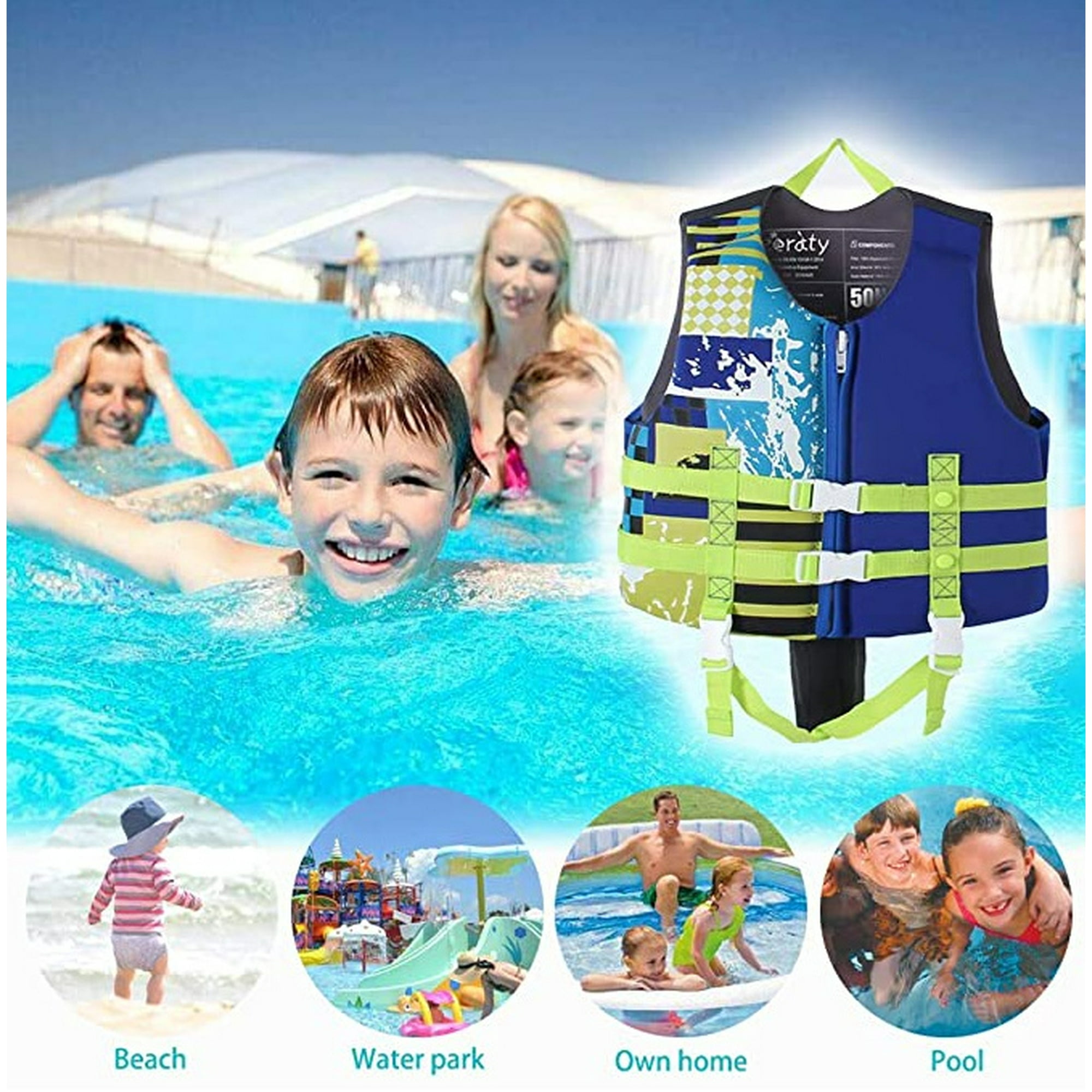 KIMISS Gilet De Bain Pour Tout-petits Gilet De Natation Pour Enfants Rose Sangle Réglable