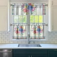 thumbnail image 3 of 24 Inch 3 Pieces Set Kitchen Window Curtains with Rod Pocket over Sink Pioneer Colorful Floral Small Window Cafe Curtains for Home Decor Rod Pocket Tier Drapes, 3 of 6
