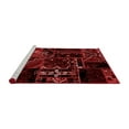 thumbnail image 2 of Ahgly Company Machine Washable Indoor Round Patchwork Red Transitional Area Rugs, 8' Round, 2 of 4
