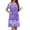 Floral Lilac, variant on Ekouaer Robe for Women Short Zipper Floral Print Bathrobe Short Sleeve Pleated Neckline Robes Zip Up Comfy Night Gowns Soft Loungewear