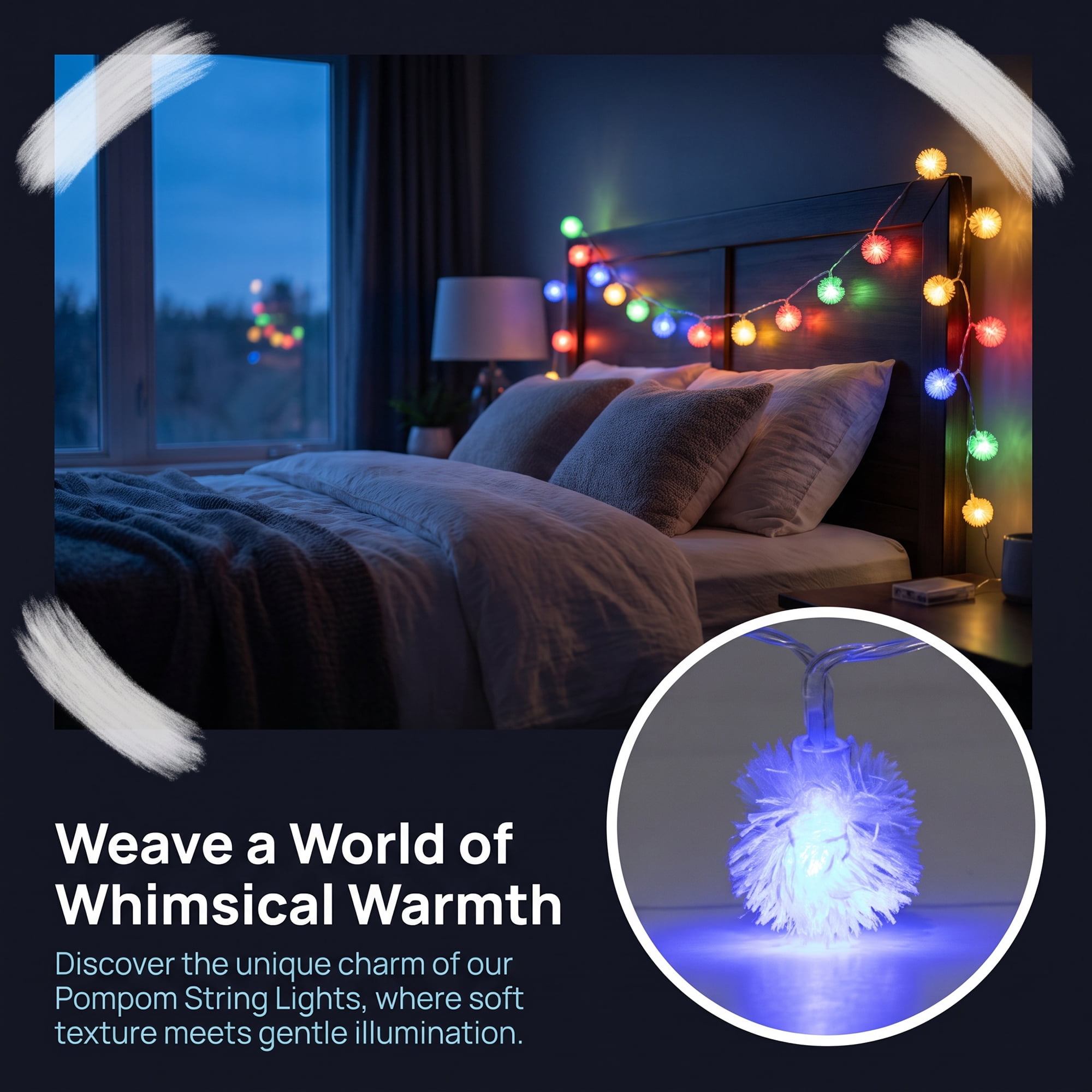 Unique Bargains Lights for Cozy Modern Fairy Lamps 14.8 ft Colorful Battery Operated