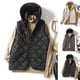 thumbnail image 3 of Gibobby Chaleco dama, Outwear Chaleco para mujer, ligero con bolsillos con cierre Qiulted acolchado, cuello alto, bolsillos acolchados con cierre, chaleco acolchado(Negro,G), 3 of 4