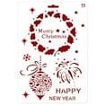 thumbnail image 2 of sunsanly Cake Stencil Xmas Theme Hollow Out Decorative PET Christmas Fondant Cake Rim Mesh Embossing Stamp Mold for Baking, 2 of 8