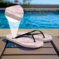 thumbnail image 3 of Psesaysky Women's Daisy Pink Flip Flops Comfort Sandals for Girls Lightweight Non Slip Shower Sandals House Slippers Waterproof Open Toe Beach Spa Flip Flops Black Strap Size 5, 3 of 7