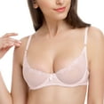 thumbnail image 2 of Wingslove Soutien-Gorge Balconnet Demi à Armatures Non Doublé Transparent pour Femmes 1/2 Tasse, 2 of 6