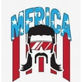 thumbnail image 2 of Americana Merica Mustached Man Men's White Crew Neck Short Sleeve Tee-Medium, 2 of 2