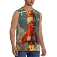 thumbnail image 2 of Fotbe Rusty Rocket Launch Men's Camiseta sin Mangas Estampada para Hombres, Playera Casual para Gimnasio, Entrenamiento, Playa-Medium, 2 of 7
