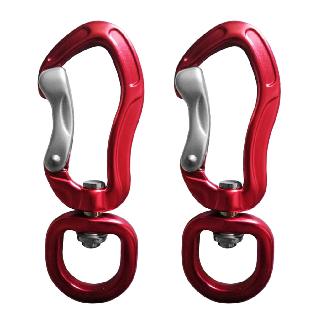 Baoblaze 2 Pieces Aluminum Alloy Swivel Carabiner Backpack Hanging Connect Hook Camping Outdoor Tools 