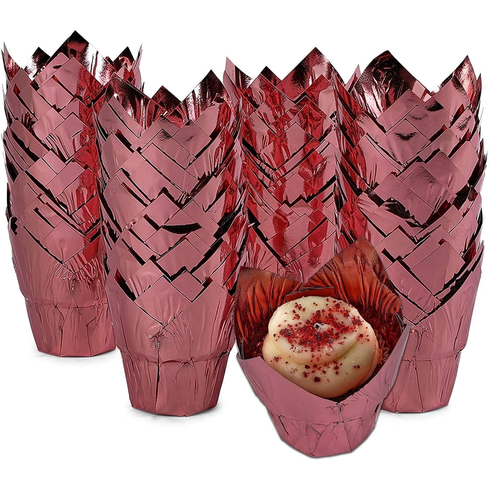 100 Orange damask leaf black cupcake liners baking paper cup muffin cases 